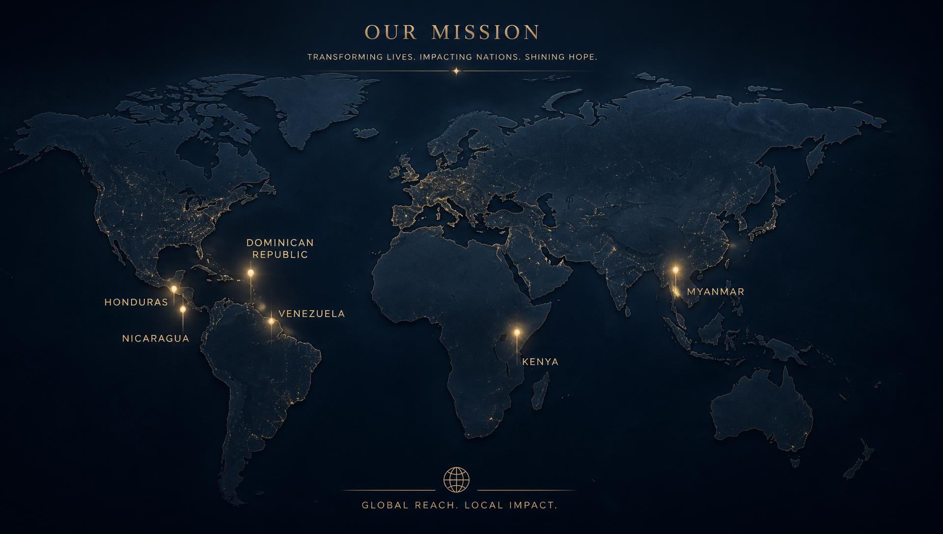 World map showing mission locations